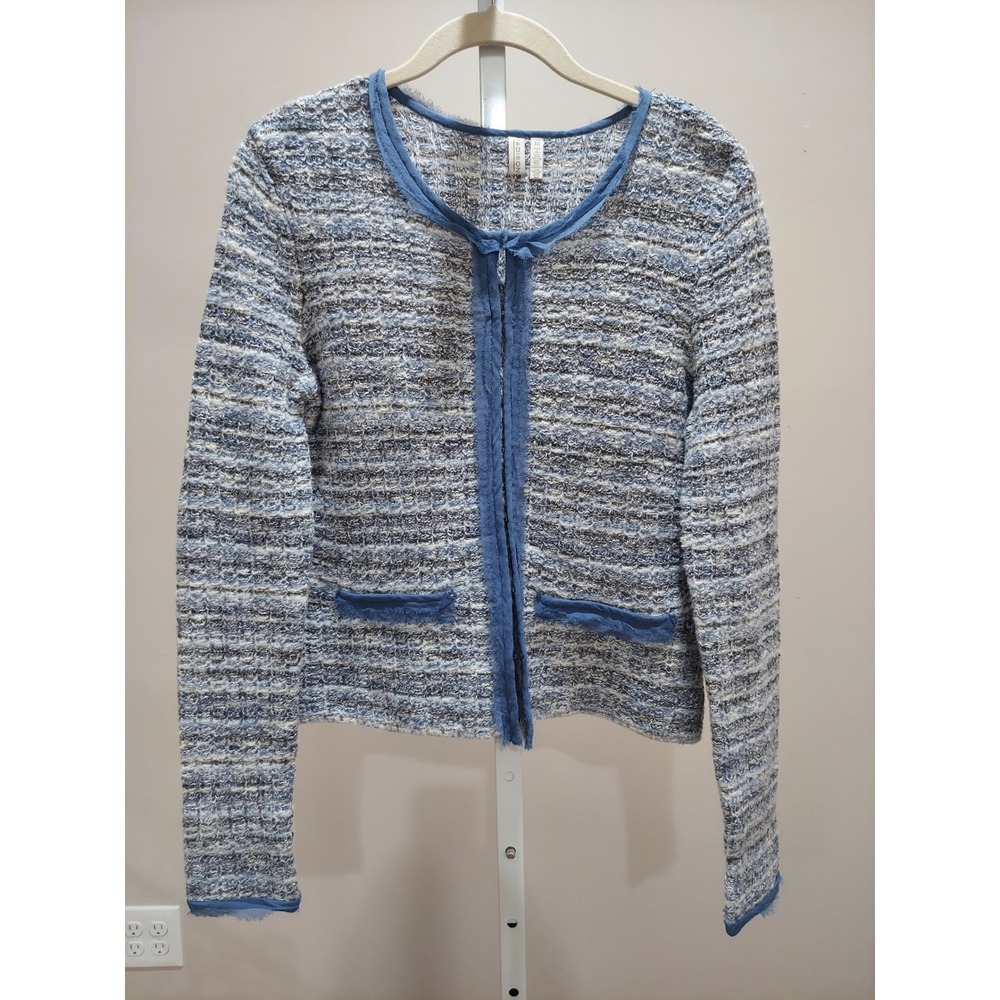 Madison Textured Knit Jacket Cotton Wool Blend M Office Academia Preppy